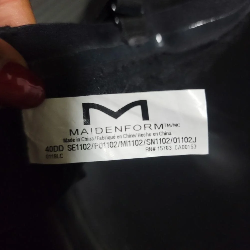 Maidenform Multiway Push-Up Strapless Bra 40DD Black Lace Underwire Intimates‎